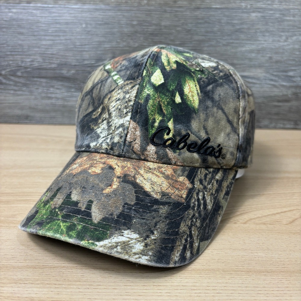 Cabelas Hat Cap Strap Back Green Camouflage Hunting Fishing Outdoors